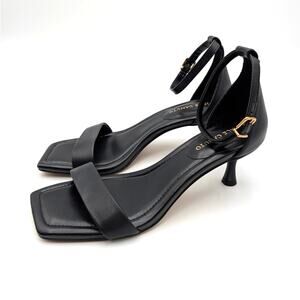 Vince Camuto Vinkely Kitten Heel Sandals Ankle Strap Women's Black Size US6M
